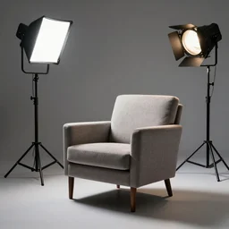 armchair, studio lighting, photo