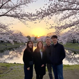 sunrise in japan sakura park, by jessica rossier, ted nasmith and andreas rocha