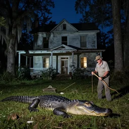 nighttime fell on bayou fouchard like a gator on a sleeping nutria. old joe boudreaux was just about to pull up his trap, him, when he saw a pale light winking in the abandoned shell of thibodeaux house