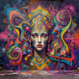 3 d psychedelic graffiti, funkpunk, trippy, abstract artwork, surrealism, digital art, artstation, detailed