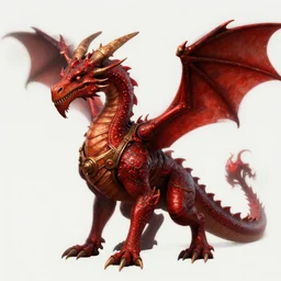 The first steampunk dragon, elder, red palette, artstation