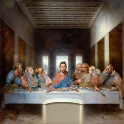 The Last Supper with Elon Musk, oil painting masterpiece,