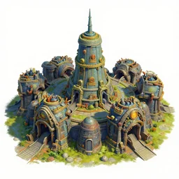 a Zerg base by Van Gogh , hatchery, overlords, detailed, vibrant, creep