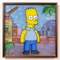 a realistic glass mosaic of simpson - n 9