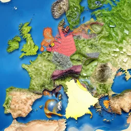 Borders of Germany, gone fractal, 4K