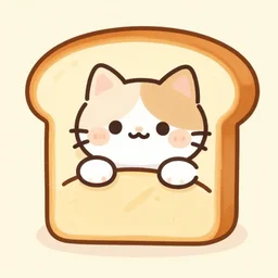 cute cat made of a loaf of bread illustration