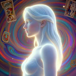 side portrait, imogen poots paladin, gloomhaven, soft, smooth, luminescent, art nouveau tarot, backlit glow, colorful swirly ripples, gaudy colors, aesthetic octane render, unreal engine, 8 k, by greg rutkowski!!, jesper ejsing, rhads, ilya kuvshinov, cushart krenz