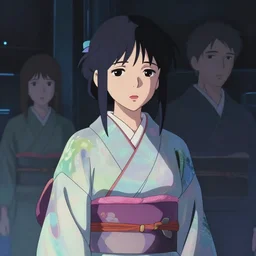 beautiful young Himalayan woman, sad, futuristic, somber, iridescent sci-fi kimono, by Makoto Shinkai and Wojtek Fus, by studio trigger, rossdraws, ambient occlusion, clean lineart and color, vibrant