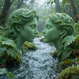 love between speech breath loving nature is a long river flowing in world of dew, and within every dewdrop a world of struggle intricate elegant under, lush volumetric lighting 3 d modelling