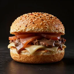 product photography of yummy food, volumetric dramatic light, dark black background, sharp focus, highly realistic, octane render, art by greg rutsowski
