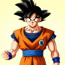 goku illustration by akira toriyama, flat colors, artstation
