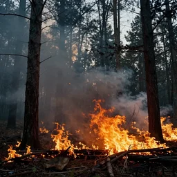 Forest Fire in the style of Stanley Kubrick