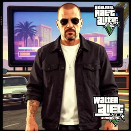 walter white gta 5 poster, official gta art, gta 5 loading screen