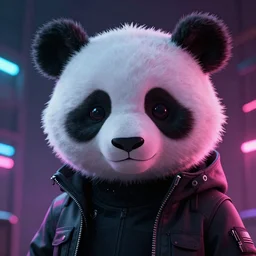 cyberpunk panda neon stylized artgerm artstation hd cgsociety cgi realistic dramatic cinematic artistic trending detailed