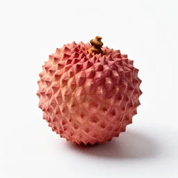 handcrafted lychee, high detail macro photography, isolated on a pure white background, centered, entire object in frame, sharp focus, soft studio lighting
