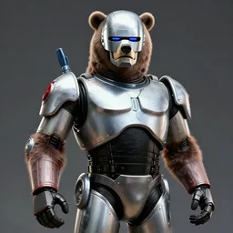robocop grizzly bear, photo, detailed, 4k