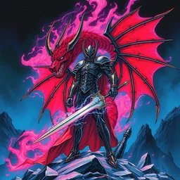 album cover of dark magician the dragon knight by akihiko yoshida