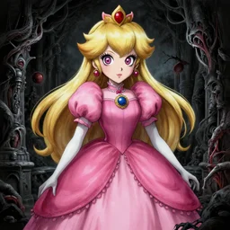 horrifying princess peach drawn by junji ito, horror art, very detailed art, junji ito, zdislav beksinski
