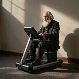 Charles Darwin playing wii fit