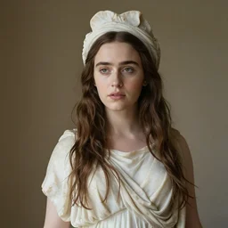 emilia clark as a greek marble statue