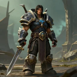 arthas menethil as the american psycho, cinematic still, warcraft 3 graphics