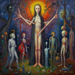 into the heart of schizophrenia, intricate detailed color oil paint and acrylic, abstract impressionism, ruan jia, fantasy, hyper detailed, concept art, by hr giger and richard corben and zdzisław beksinski and moebius and hieronymus bosch and francis bacon