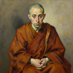 high quality high detail painting by lucian freud and jenny saville hd monk
