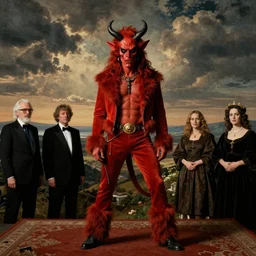 iconic photo of the rock and roll devil by hieronymus bosch, joel peter witkin, annie liebovitz, rembrandt.