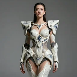 beautifull sexy cyberpunk woman model, wearing organic ceramic fractal armor, luxury materials, symmetrical, cinematic, elegant, professional studio light, real dlsr photography, sharp focus, 4 k, ultra hd, sense of awe, high fashion