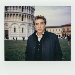 photo of robert de niro in parma ( italy ), 1 9 7 5, polaroid
