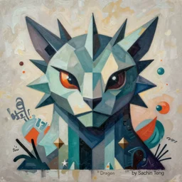 Dragon Satyr picture by Sachin Teng, asymmetrical, Organic Painting , Matte Painting,  geometric shapes, easy edges, graffiti, street art:2 by Goro Fujita Teng:4