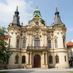 fancy baroque castle in prague