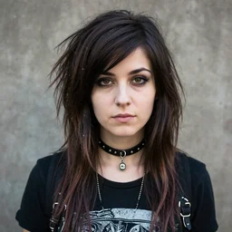 a portrait of a pretty sewer punk young lady by alfred parsons