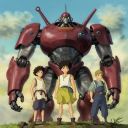 wuxia, giant robot, in the style of studio ghibli, j. c. leyendecker, greg rutkowski, artem