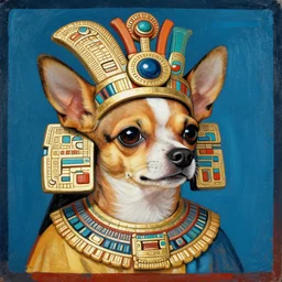 portrait of a chihuahua as aztec emperor, aztec painting 1 3 0 0