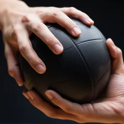 extreme close - up shot, hands holding a ball, physiology, anatomy, dynamic lighting, photorealistic, realistic, 2 5 mm