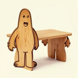 furniture design, wood, designed by frank gehy and beeple, shading, retro, groovy, low fi,