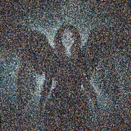angel, smiling, unnatural grin, horror, creepy, smoke, black, dark, glow