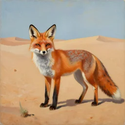 painting of a fox in the desert, by Picasso