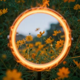 flower, cosmos, fire, mirror, electric