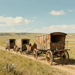 wagon train, western art
