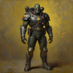 full body portrait of a zerg overmind from star craft as the dictator of the los angeles lakers in full military garb, oil on canvas by william sidney mount, trending on artstation