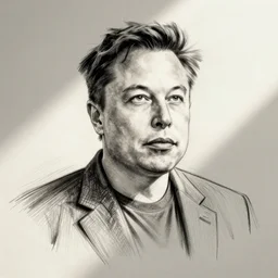 one line draw of elon musk