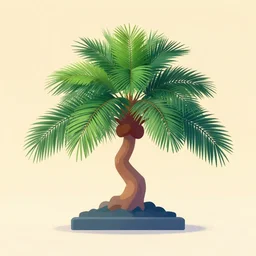 bonsai palm! tree but minimalistic concept art by frank stella gilleard james whalen tom, colorful, soft light, trending on artstation, minimalism