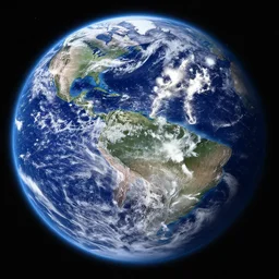 two Earth's colliding in space.