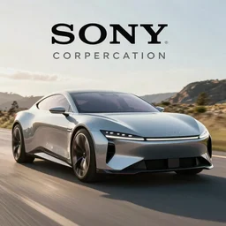 Sony Corporation made a car, futureistic, natural light, Cinematic level shot, dynamic pose, award winning photograph, photorealism, beautiful lighting, sharp, details, hyper-detailed, HDR, 8K