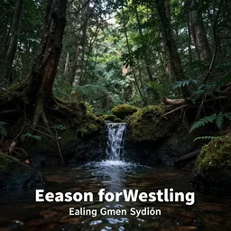 a water spring hidden in the woods, mystical, art station