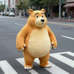 freddy fazbear crossing the road, 4 k, photograph, caught on camera