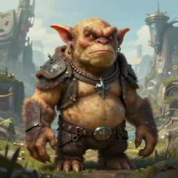 highly detailed portrait photo of a trogg in a scenic dystopian environment, hyperrealistic illustration by william didier - pouget