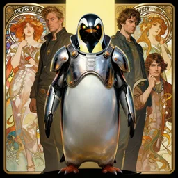 cyberpunk wear penguin armor,metalic, glowing eyes, by Stanley Artgerm Lau , greg rutkowski, thomas kindkade, alphonse mucha, loish, norman rockwell. Trending on artstation detailed illustration hd 4k